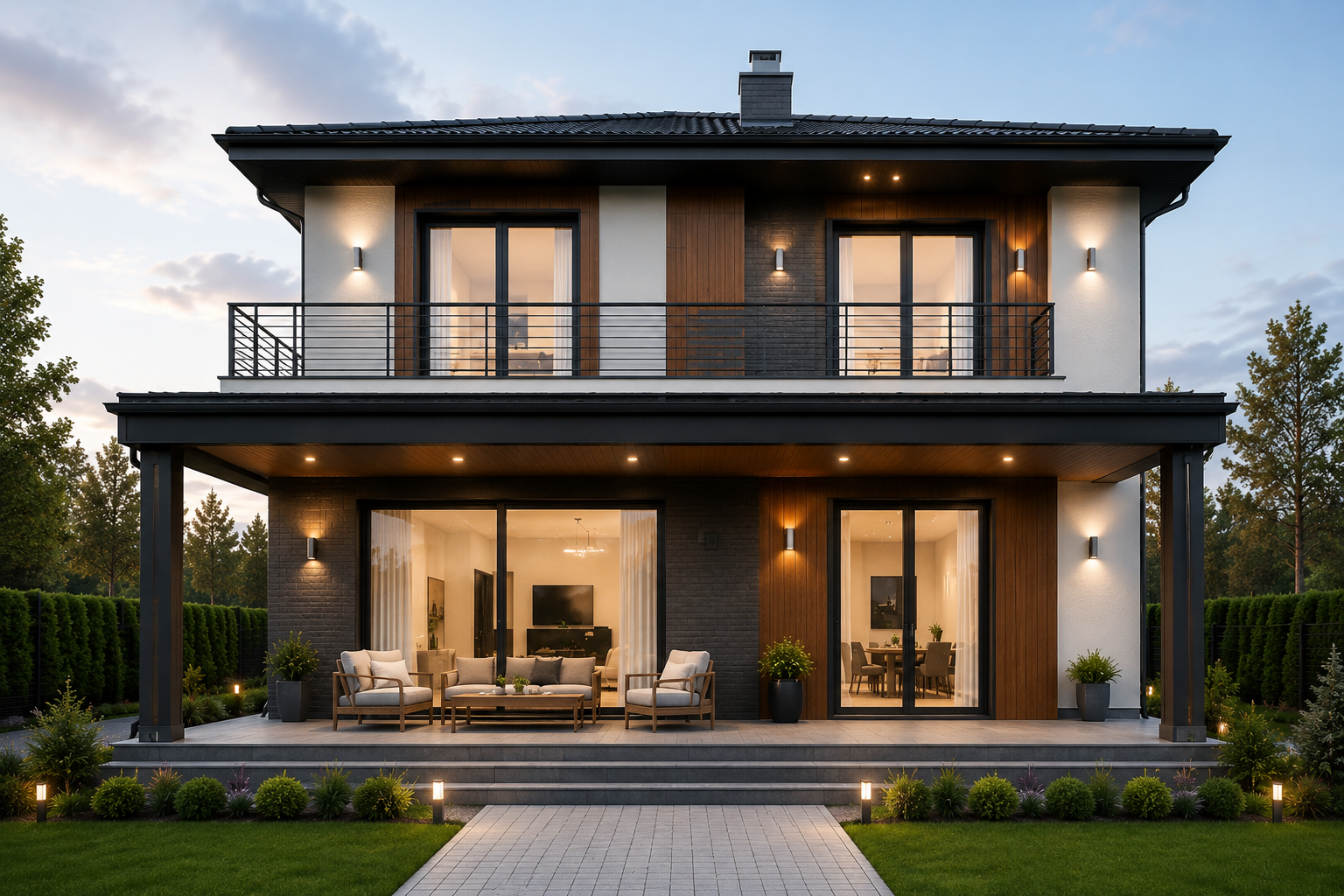 Modern 2 Katlı Villa ön görünüm