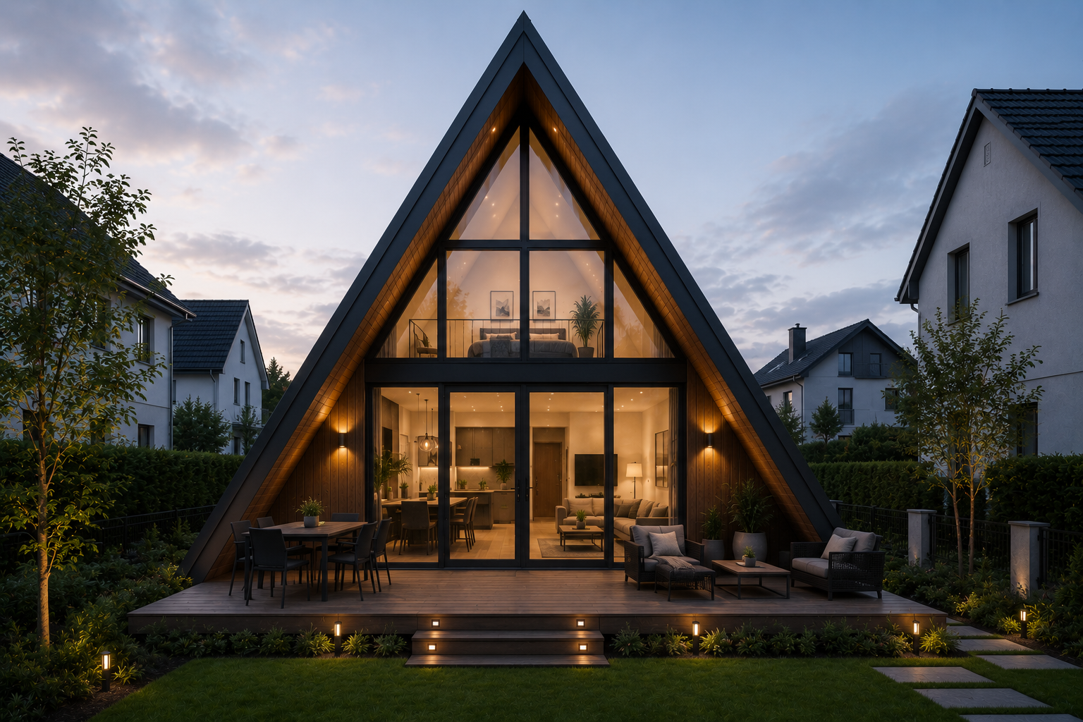 A-Frame Dağ Evi Arka Görünüm